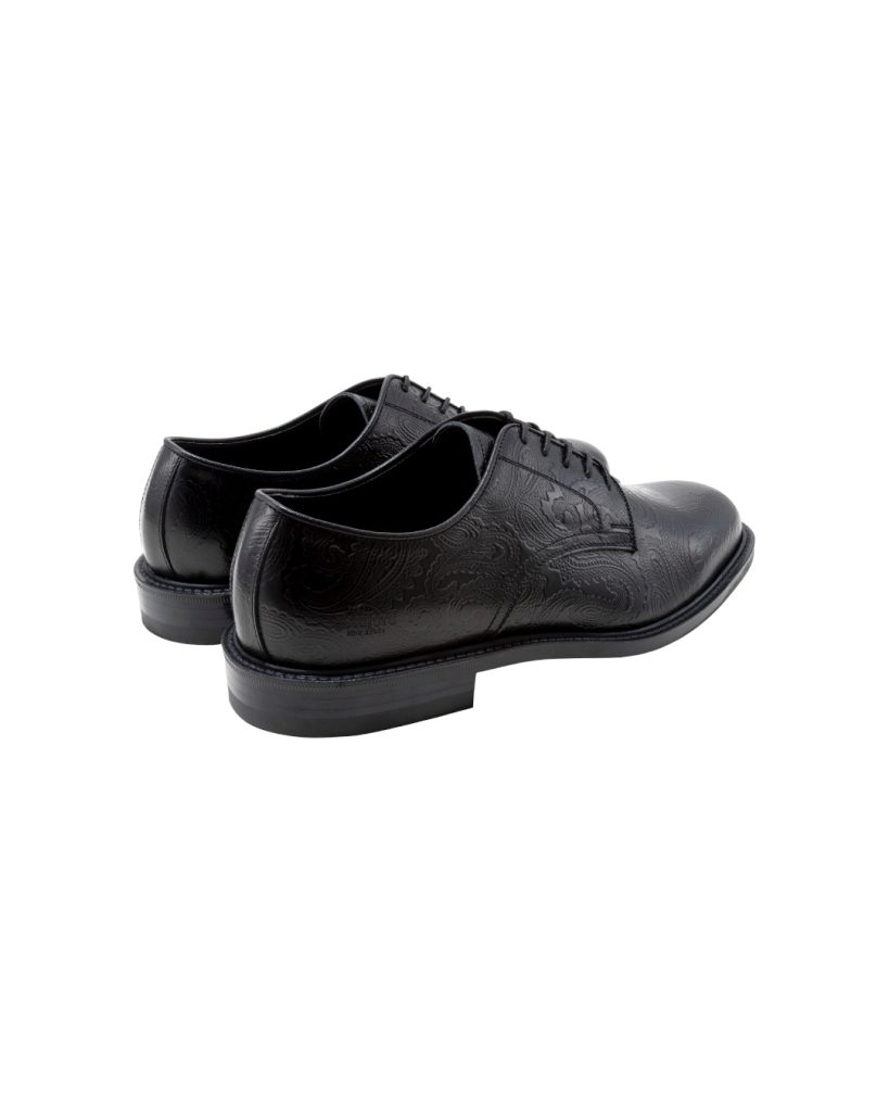 The Kenford Fineshoes - CLASSIC PLAIN TOE _ BLACK PAISLEY - CANNABIS